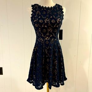 NWT Juniors Blue Lace Overlay Dress from City Studio